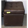 Image 1 : BROWN LEATHERETTE STORAGE OTTOMAN