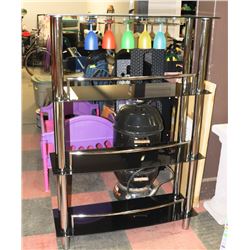 4 SHELF SHOWHOME SMOKED GLASS AND CHROME