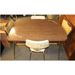 ANTIQUE KITCHEN TABLE WITH 4 CHAIRS AND BUTTERFLY