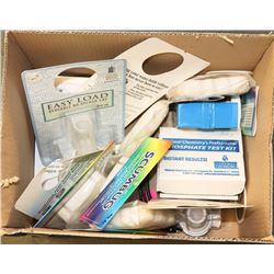 BOX OF SCUM BUGS AND ASSORTED TEST STRIPS