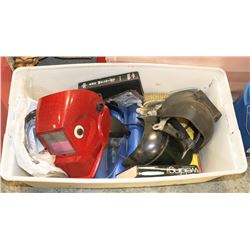 TOTE OF GRINDING AND WELDING MASKS