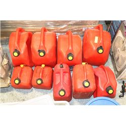LOT OF 9 GAS CANS