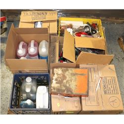 PALLET WITH ASSORTED OIL , WINDSHEILD WASHER FLUID
