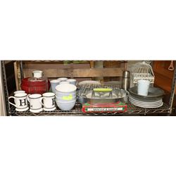SHELF OF ASSORTED DISHES