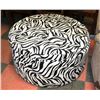 Image 1 : ZEBRA PATTERN FABRIC STORAGE OTTOMAN