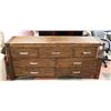Image 1 : WOOD GRAIN 7 DRAWER DRESSER 71X19X31"H