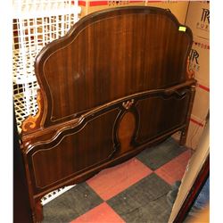 ANTIQUE DOUBLE BED HEADBOARD & FOOTBOARD