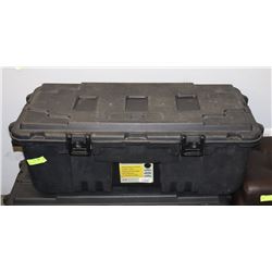 HEAVY DUTY PLANO BLACK STORAGE TRUNK