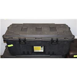 HEAVY DUTY PLANO BLACK STORAGE TRUNK