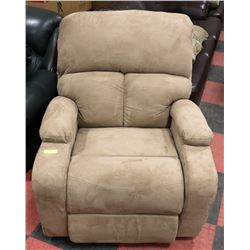 NEW MOCHA FABRIC GLIDER ROCKER RECLINER