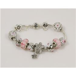 NEW! PANDORA STYLE 925 SILVER CHARM BRACELET