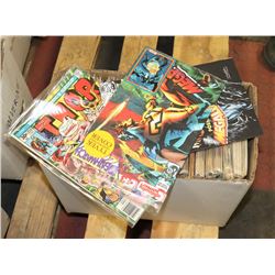 BOX OF OVER 150 ASSORTED COMICS INCLUDING ACTION