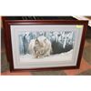 Image 1 : 30"X43" ROBERT BATEMAN FRAMED PICTURE DOZING LYNX.