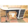 Image 1 : 3 DRAWER DESK ON CASTORS (61"X24"X30.5")