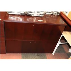 CHERRY WOOD TONE 2 DRAWER FILING CABINET AS IS