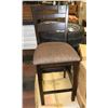Image 1 : SET OF 4 NEW WOOD AND FABRIC BAR STOOLS