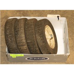 LOT OF 4 LAWNMOWER WHEELS