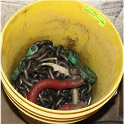 25FT HEAVY DUTY CHAIN WITH HOOKS WITH 8FT