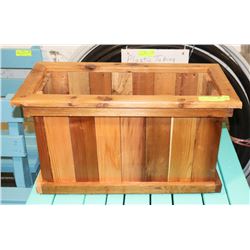 CEDAR STAINED PLANTER 23 X 11 X 12