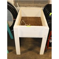 WHITE PLANTER STAND, 24"X39"X29"H.