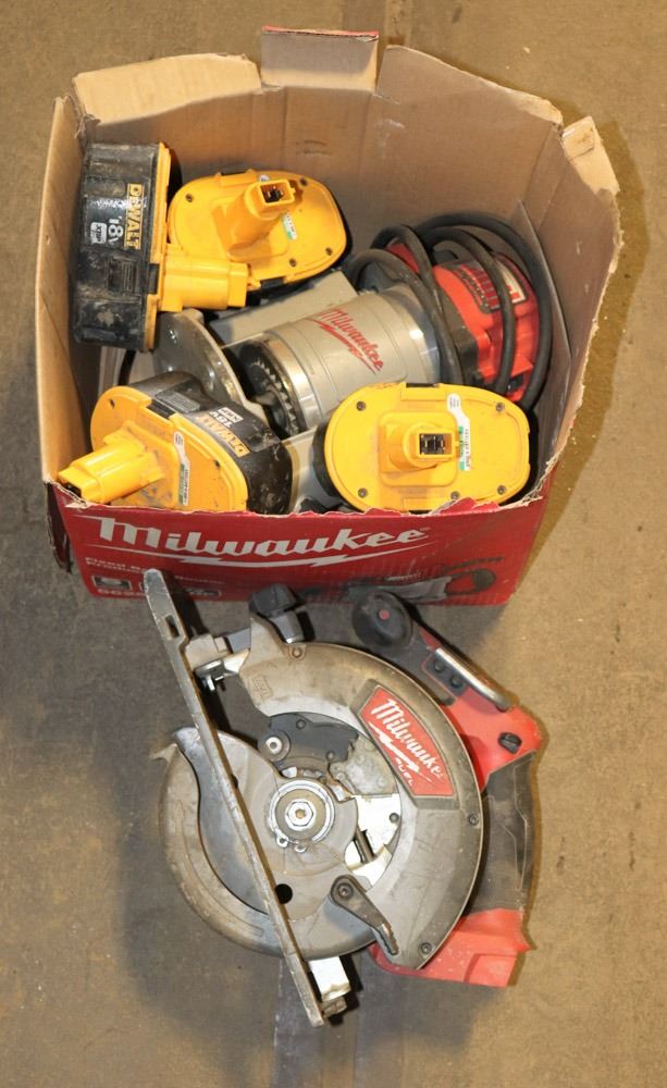 4 DEWALT 18V XRP BATTERIES, 1 MILWAUKEE SKILSAW & Kastner Auctions