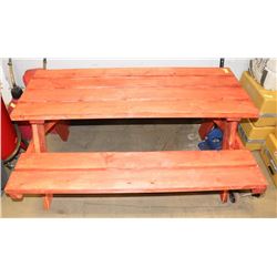 STAINED PICNIC TABLE 60"X52"X31"H.