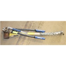 AXE, BOLT CUTTERS & A ESTWING NAIL PULLER