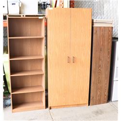 GROUP OF 3 VINTAGE SHELVES AND CABINETS