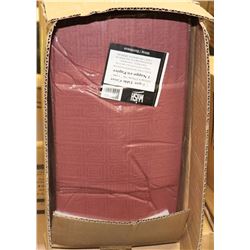 CASE OF 30 BURGUNDY TISSUE TOP TABLECLOTHS