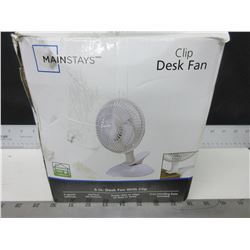 6 inch Desk Fan with removable stand and clip