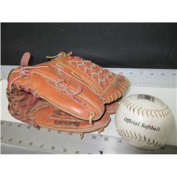 Rawlings Pro Series Baseball Glove & Softball / excellent cond.