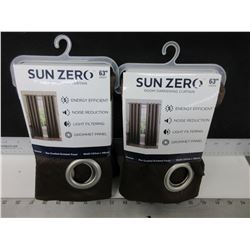 New Pair Sun Zero Room darkening Curtain / 50 x 63 long / 2 pieces