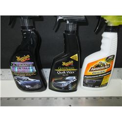 Bundle of 3 Car Care / Meguires Detailer & Quik Wax / Armor All Original spray