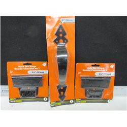 Gate Hardware Set / 2 Hinges and 1 Handle