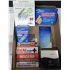 Image 1 : Flat of Assorted Items / First Aid Bundle / Purex Underarm Pads / moth away