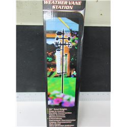 Weather Vane Station / 56" high / 5 functions / rain gauge , thermometer etc.