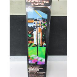 Weather Vane Station / 56" high / 5 functions / rain gauge , thermometer etc.