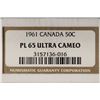 Image 3 : 1961 CANADA SILVER 50 CENT NGC PL65 ULTRA CAMEO