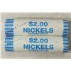 Image 1 : 2-$2 ROLLS OF 2004-D PEACE MEDAL NICKELS BU