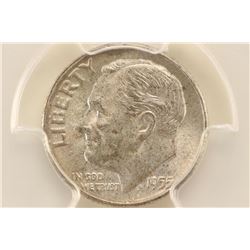 1955 SILVER ROOSEVELT DIME PCGS MS66