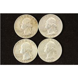 1954-S, 59-D,61 & 64 WASHINGTON SILVER QUARTERS