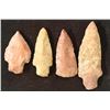 Image 1 : 4 ASSORTED 1 3/4"-2 5/8" INDIAN STONE ARROWHEADS