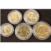 Image 1 : 1999 GOLD PLATED SET OF COINS LINCOLN CENT,