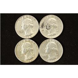 1960-D, 61-D,63 & 64-D WASHINGTON SILVER QUARTERS