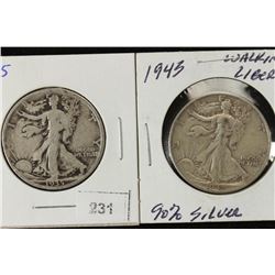 1935 & 1943 WALKING LIBERTY HALF DOLLARS