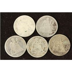 2-1875, 2-1876 & 1877 SEATED LIBERTY DIMES