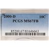 Image 3 : 2000-D ROOSEVELT DIME PCGS MS67FB