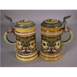 3 Mettlach - 1/2 Liter Steins gambling