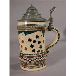 1/2 Liter Stein With Playing Card Design gambling