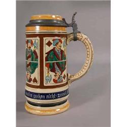 1/2 Liter Stein With Playing Card Design gambling